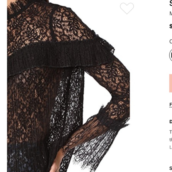 NWOT Saylor Mariella Pleated Lace Top - Picture 4 of 8